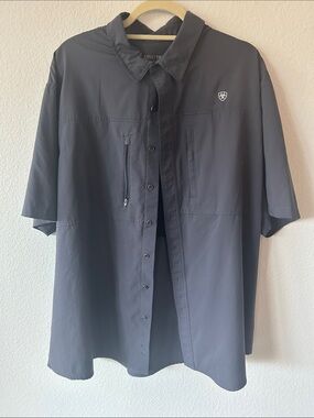 Ariat‎ Short Sleeve Button-Front Shirt in Charcoal